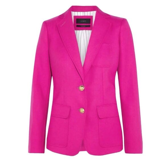 J. Crew Jackets & Blazers - J.CREW Rhodes Wool Fuscia Pink Blazer Size 00 ~ New No Tags